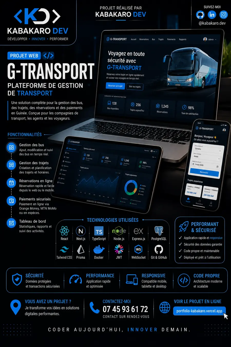 Présentation du design web G-Transport